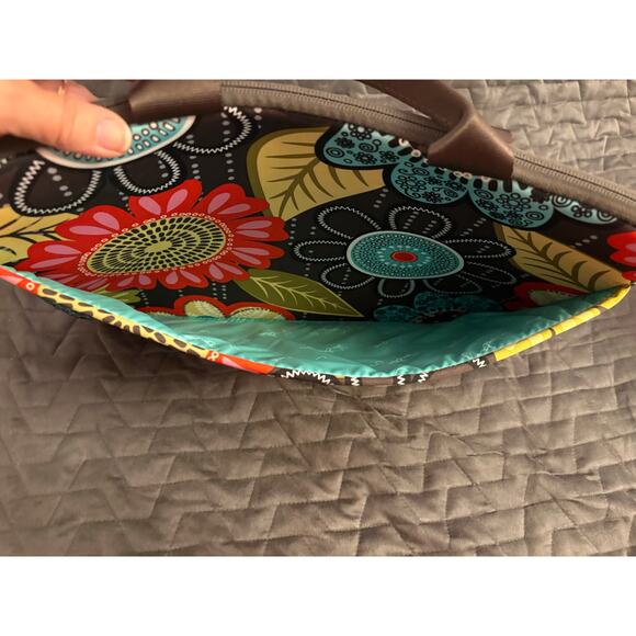 Retired Vera Bradley Neoprene Laptop Cover Case w/ Handles Flower Shower - Picture 3 of 8